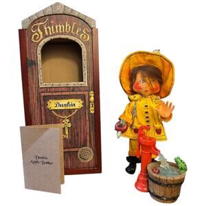 Annalee Thimbles Dunkin Apple Bobber Doll Display Door 2002